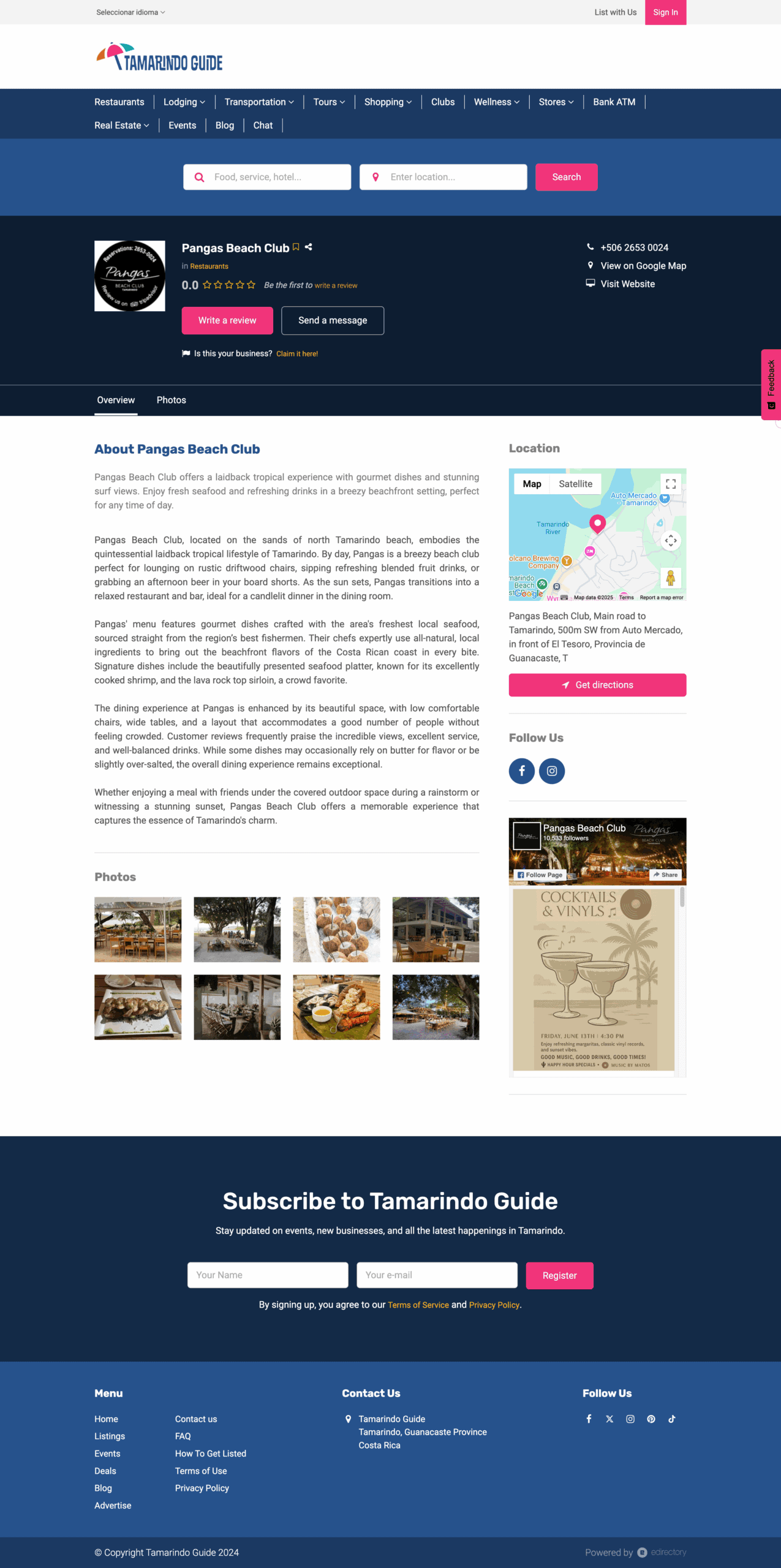 Tamarindo Guide v1 - Listing Page